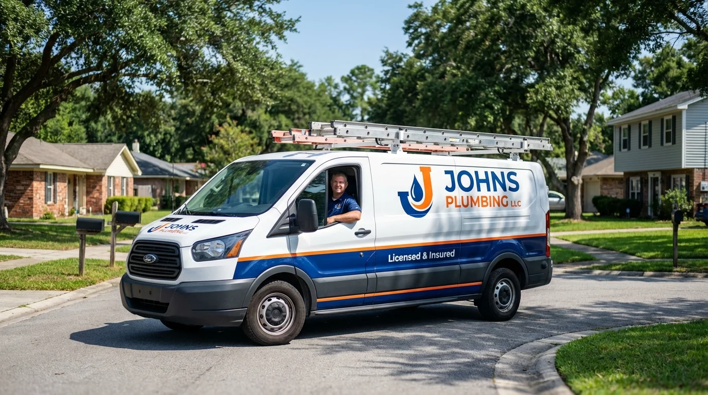 Johns Plumbing LLC service van in Mahopac, NY